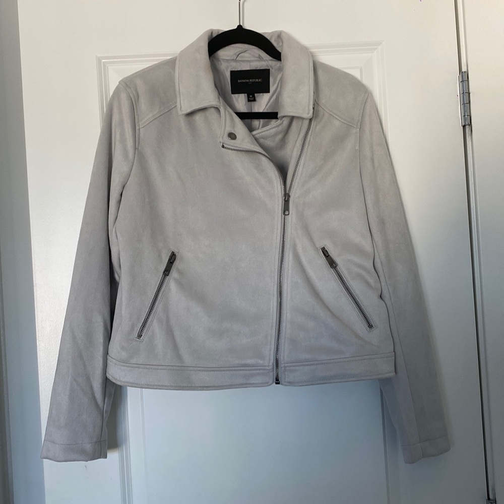 Light gray moto jacket